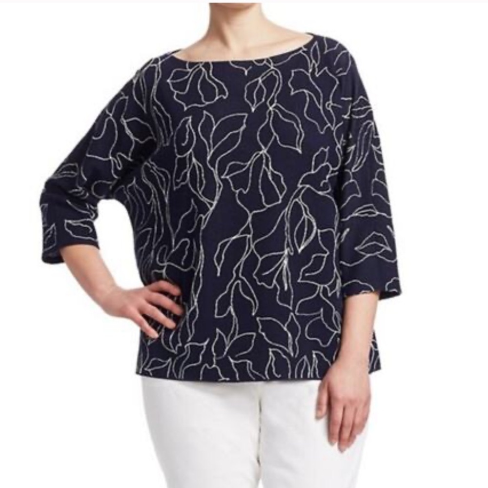 Lafayette Floral Sweater With Silver Bead Embellishing $548